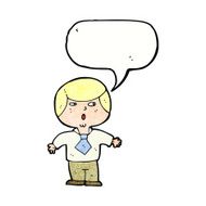 cartoon shocked boy with speech bubble N32