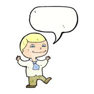 Cartoon happy boy with speech bubble N242