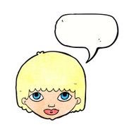 cartoon female face with speech bubble N160