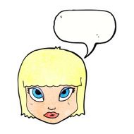 cartoon female face with speech bubble N161