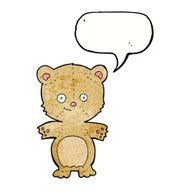 cartoon teddy bear with speech bubble N114
