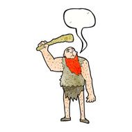 cartoon neanderthal with speech bubble N8