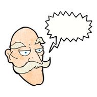 cartoon old man face with speech bubble N11