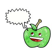 cartoon apple with speech bubble N33