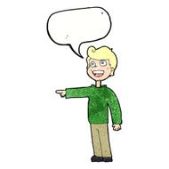 cartoon man pointing and laughing with speech bubble N30