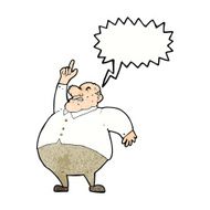 cartoon big fat boss with speech bubble N11