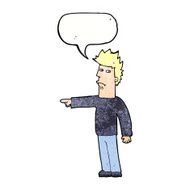 cartoon man pointing with speech bubble N199