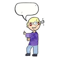 cartoon boy with popping out eyes speech bubble N11