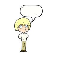 cartoon impressed boy with speech bubble N11