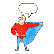 funny cartoon superhero with speech bubble N10