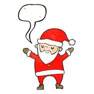 cartoon dancing santa with speech bubble N11
