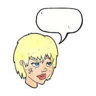 cartoon woman with plaster on face speech bubble N21