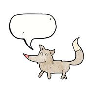 cartoon little wolf with speech bubble N31