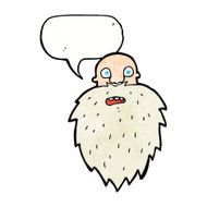 cartoon bearded man with speech bubble N50