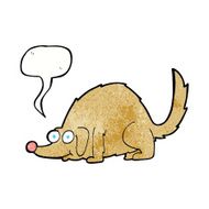 cartoon happy dog with speech bubble N82