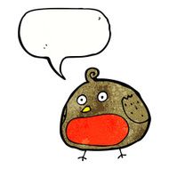 cartoon robin with speech bubble N39