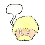 cartoon man with mustache speech bubble N90