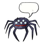 cartoon halloween spider with speech bubble N11