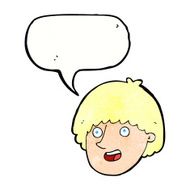 cartoon happy male face with speech bubble N22