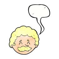 cartoon man with mustache speech bubble N91