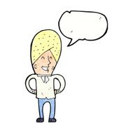 cartoon happy man with speech bubble N463