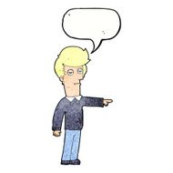 cartoon pointing man with speech bubble N86