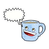 cartoon coffee mug with speech bubble N3