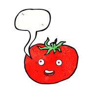 cartoon tomato with speech bubble N47