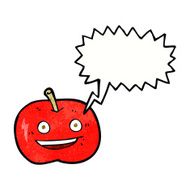 cartoon shiny apple with speech bubble N6