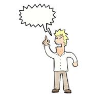 cartoon angry man making point with speech bubble N11