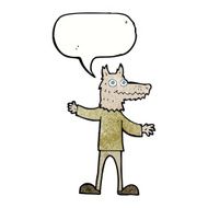 cartoon wolf man with speech bubble N55