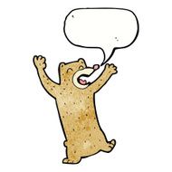 cartoon bear with speech bubble N14
