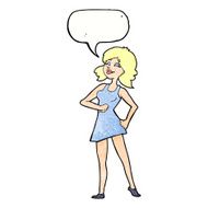 cartoon proud woman with speech bubble N29