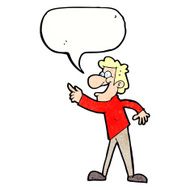 cartoon man pointing and laughing with speech bubble N31