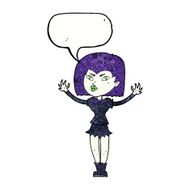 cartoon vampire girl with speech bubble N233