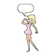 cartoon woman with can do attitude speech bubble N11