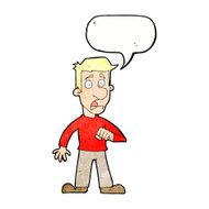 cartoon shocked man with speech bubble N109