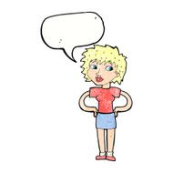 cartoon woman with hands on hips speech bubble N220