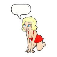 cartoon funny sexy woman with speech bubble N10