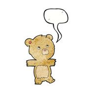 cartoon cute teddy bear with speech bubble N44