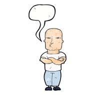 cartoon tough guy with speech bubble N11