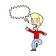 cartoon terrified man with speech bubble N221