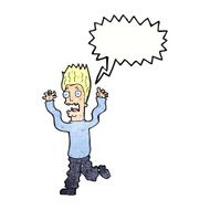 cartoon terrified man with speech bubble N222