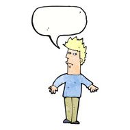 cartoon worried man with speech bubble N99