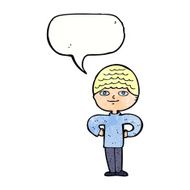 cartoon proud man with speech bubble N29