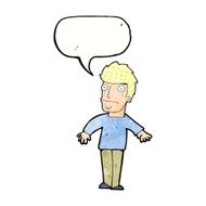 cartoon worried man with speech bubble N100