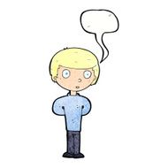 cartoon worried man with speech bubble N101