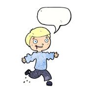 cartoon excited boy with speech bubble N150