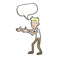 cartoon man desperately explaining with speech bubble N11