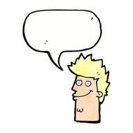 cartoon happy man face with speech bubble N17
